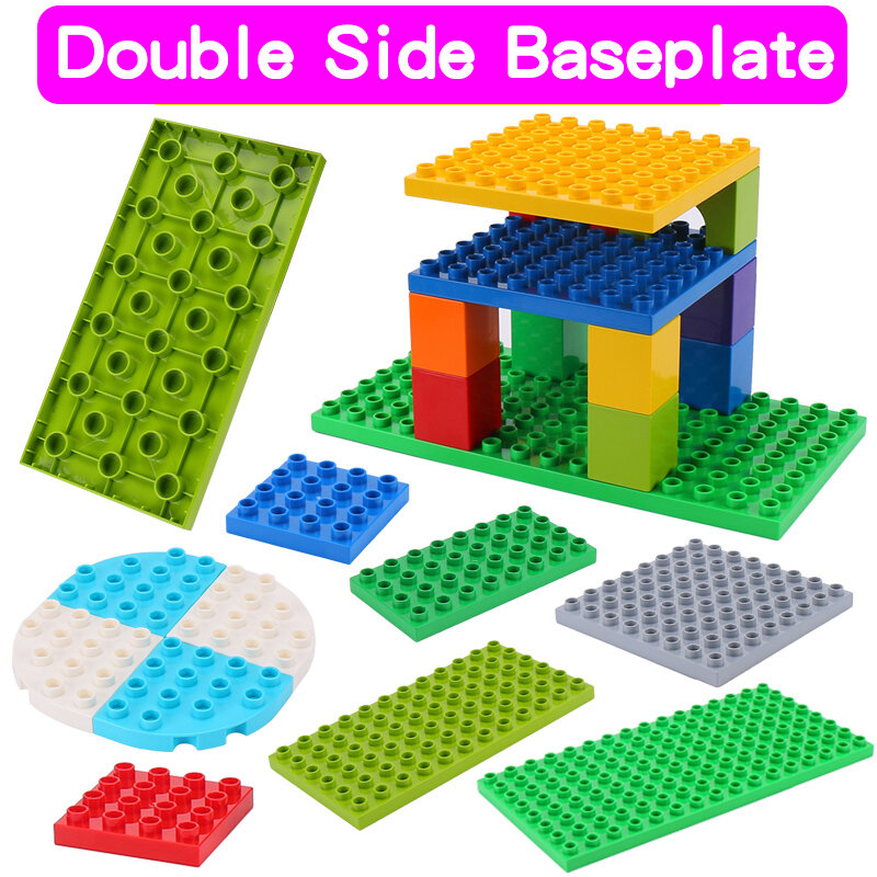 High-Quality Double side Baseplates For Big Bricks DIY Building Blocks Base Plate Compatible With Duplos Blocks