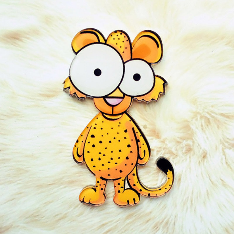 Sale Korean Big Eyes Wiht Monkey Lion Tiger Cow brooches for girls boys Cloth Acrylic Cartoon Animal Kids Pins Badge Jewelry