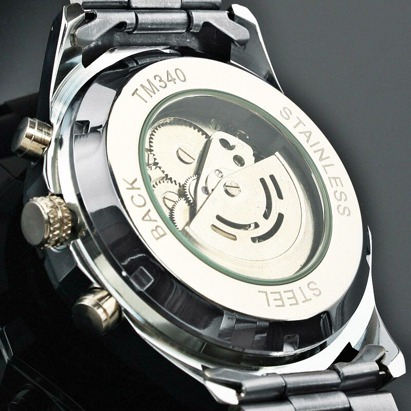 Pemenang Automatic Watch Pria Klasik Transparan Skeleton Mekanis Jam Tangan Militer Forsining Jam Blaus Masculino dengan Kotak