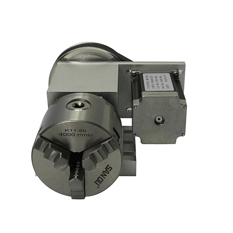 Cnc eixo oco eixo rotativo 80mm K5M-6-80mm com 3 maxilas 4 maxilas mandril para cnc roteador miiling máquina