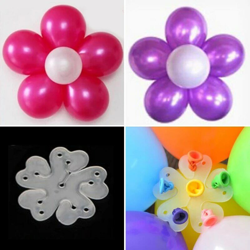 10PCS useful Forma de Flor Globos De Sellado Clip Ballon Botones Clips Boda/bir