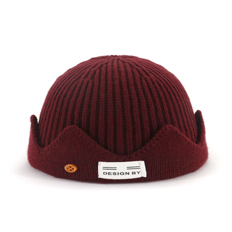 QBHAT – bonnet en coton mélangé pour homme et femme, tricoté, chaud et doux, à la mode, casquette tête de mort, rivière rouge, même Style, automne hiver