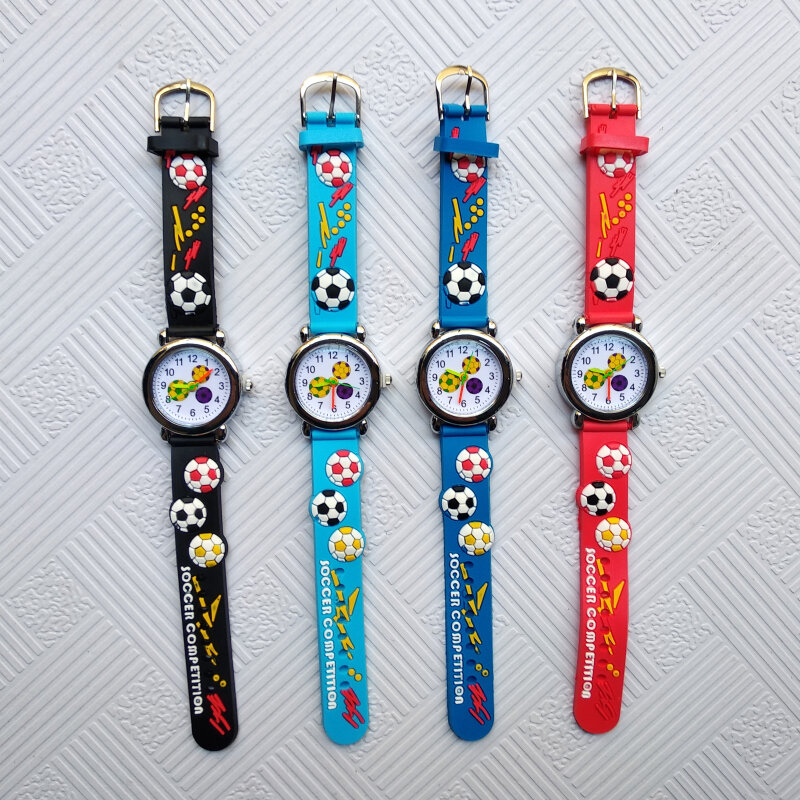 Relógio de desenhos animados para crianças, relógio de pulso de quartzo com raquete de tênis para meninos e meninas