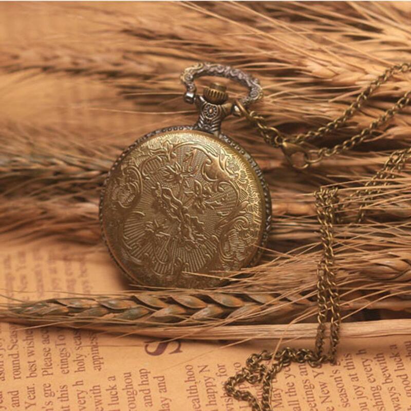 Vintage bronze steampunk relógio de bolso numerais romanos quartzo colar de bolso relógios de corrente masculino feminino relógio relogio de bolso * a