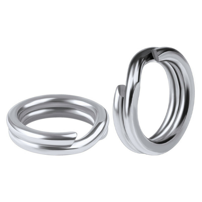 50/Bag Stainless Steel Memancing Hook Hook 3 #/ 4 #/ 5 #/ 6 #/ 7 #8 # Double Ring Membelah Alat Memancing Aksesoris Flat Cincin Konektor