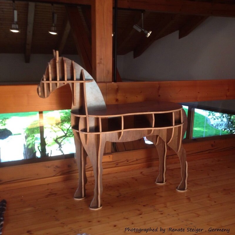 Mesa de centro de madeira com certificação fsc, mesa de café cavalo de 48.8 polegadas para casa