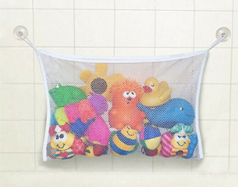 Bolsa de ventosa de almacenamiento para baño de niños y bebés, bolsa organizadora de malla para juguetes