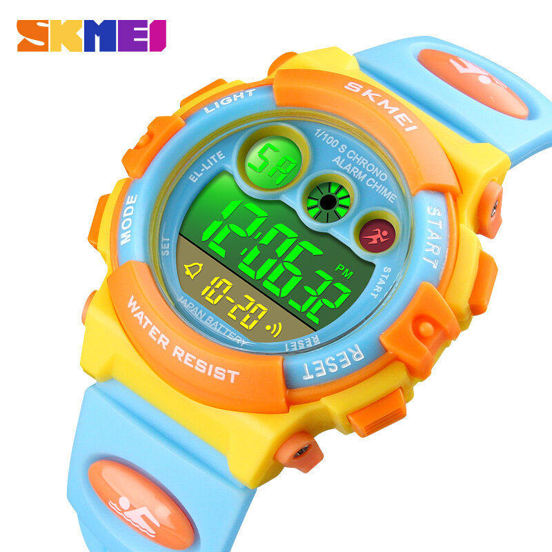 SKMEI – montre de Sport pour enfants, chronomètre, chronographe électronique, mode enfants, montre-bracelet de luxe, alarme étanche