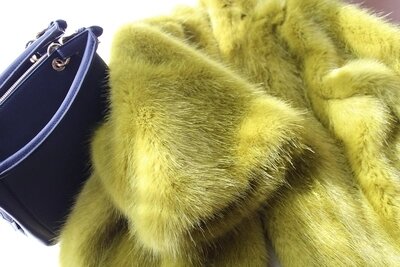 Tao Ting Li Na женское свободное меховое пальто средней длины из искусственного меха зеленого цвета