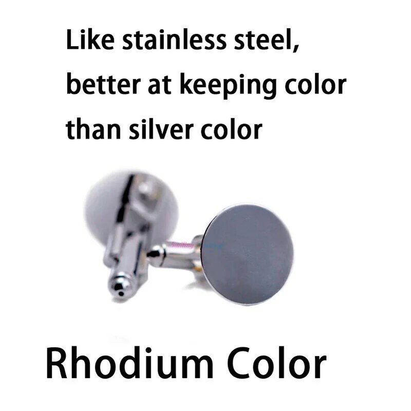 Round Copper Silver Plated Cufflink, Rhodium Cufflink Blanks, Backs para DIY Glass Cabchon Descobertas Jóias, 10mm-25mm, 10Pcs