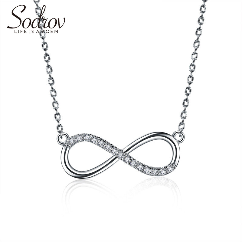 Sodrov-collar de plata 925 para mujer, joyería Infinity, colgantes de plata 925