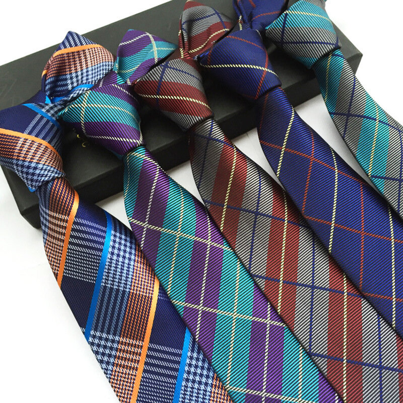 Gravatas de pescoço masculinas, estilo britânico, xadrez, moda, traje de luxo, acessórios, presentes para homens, venda imperdível