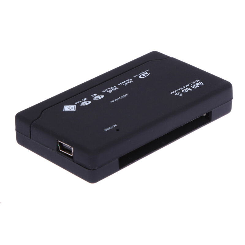Черный считыватель карт памяти все в одном USB внешний кардридер SD SDHC Mini Micro M2 MMC XD CF ридер для MP3, цифровой камеры