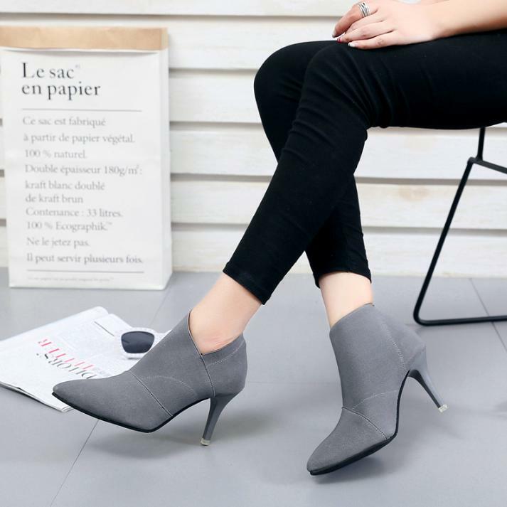 Pointed Toe High Heels Women Basic Shoes Autumn And Winter Casual Fitted Female Single Fashion Outwear Shoe 227GGX CD