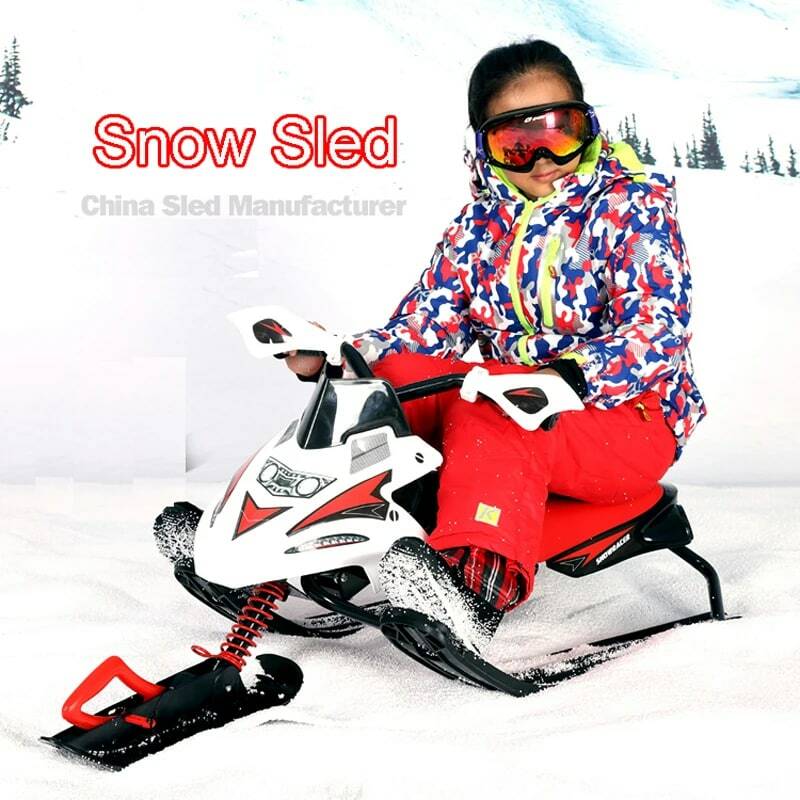 HAGIBIS Snow Sled With Safe Brake, Snowmobile With Automatic Retractable Tow Leash System, Snow Moto Zip Minion Ride On