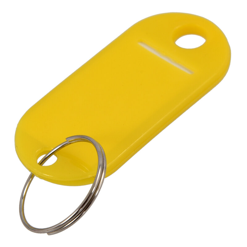 50 Pcs Kunststoff Keychain Schlüssel Tags ID Label Name Tags Split Ring Büro Schule Versorgung für reise Reise