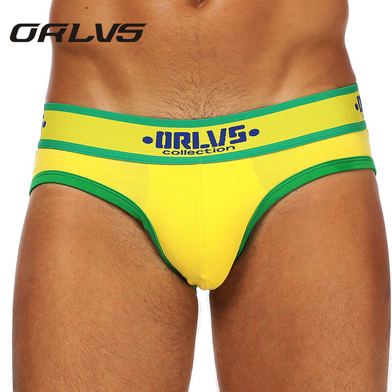 ORLVS Brand New Mens Panties Soft Cotton Mens Briefs Underwear Slip Homme Jockstrap Male Underwear  Sexy Underwear Men Underpant