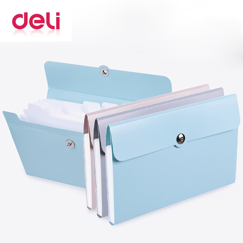 Deli 1pcs File Folder Organ Bag A5 Organizer box Paper Holder Document Folder multi-function storage finishing Office Supplies