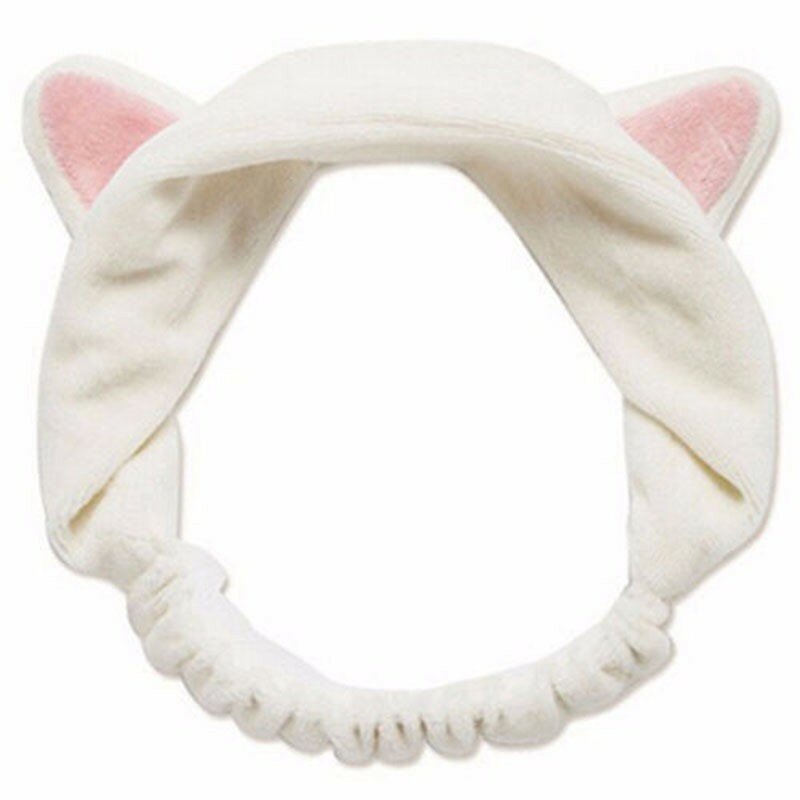 Diademas con orejas de gato bonitas para mujer, bandas elásticas para el cabello suaves y sólidas para niñas, accesorios para el cabello