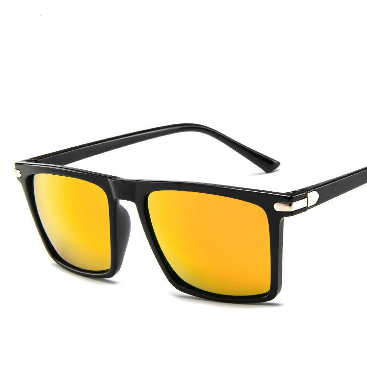 Masculino qualidade clássico esportes condução pesca designer reflexivo mercúrio óculos de sol retro quadrado masculino óculos uv400