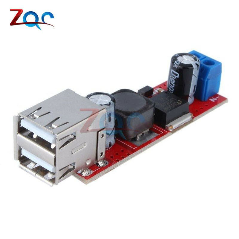 Модуль понижающего преобразователя постоянного тока с 6 в-40 в на 5 В, 3 А, двойной USB-модуль зарядки для зарядного устройства автомобиля LM2596, дв...