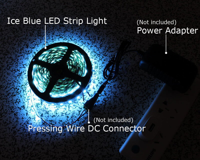 아이스 블루 LED 스트립 라이트 12V 방수 SMD 5050 유연한 LED 스트라이프 테이프 네온 리본 라이트, 홈 홀리데이 장식 조명
