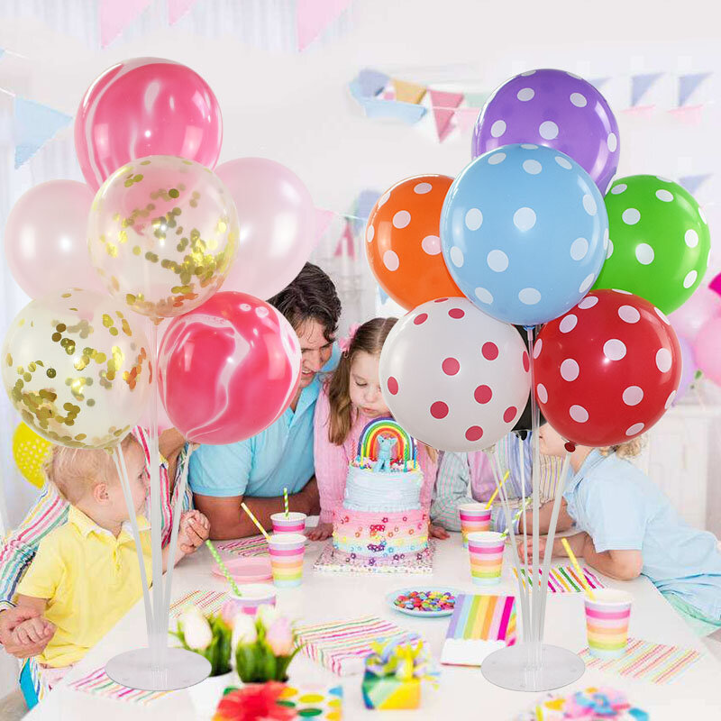 1 conjunto criança adulto festa de aniversário decoração de casamento com suporte de balão de plástico transparente coluna carrinho balão de natal vara