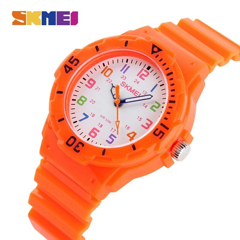 SKMEI Fashion Casual Children Watches 50M Waterproof Children Kids Girls Boys Students Quartz Wristwatches Party Gift Clock