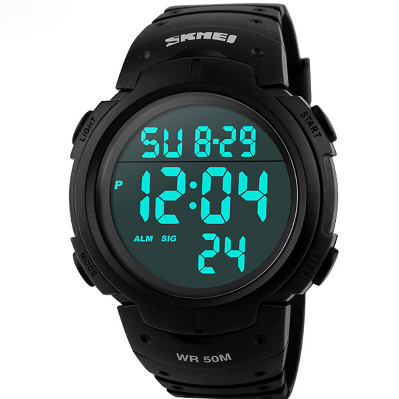 Skmei relógio digital esportivo de luxo, relógio masculino na moda casual de led, eletrônico, militar, para mergulho