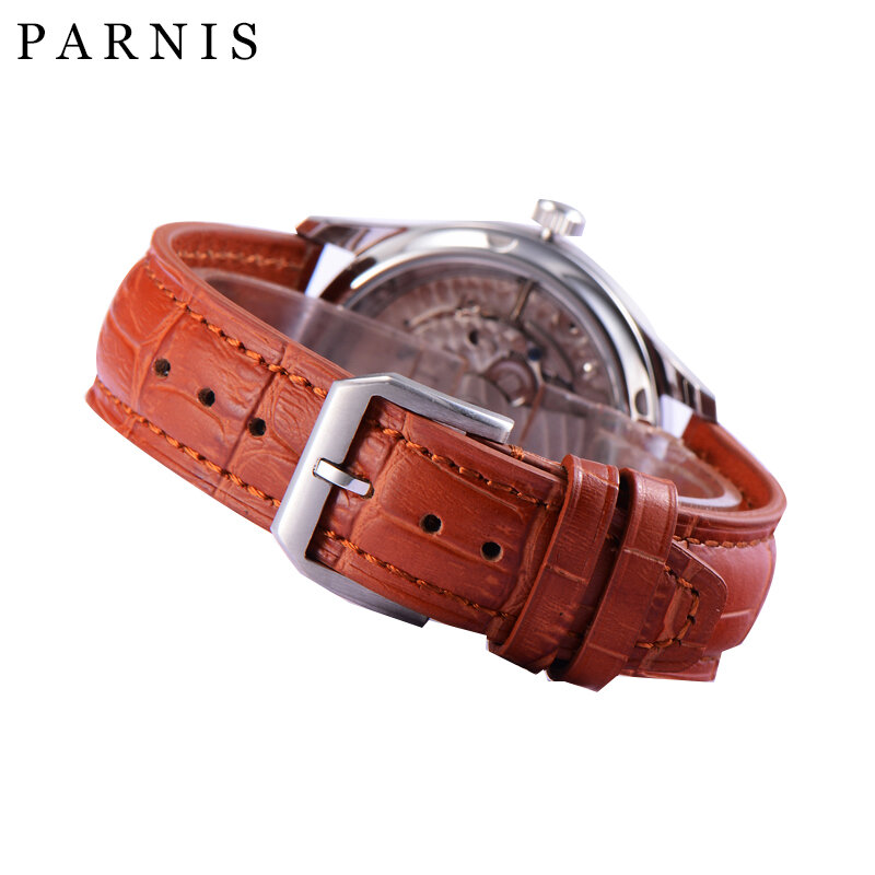 Parnis-Reloj de pulsera automático para hombre, de 43mm, reloj mecánico de reserva de energía, clásico, masculino, 2019