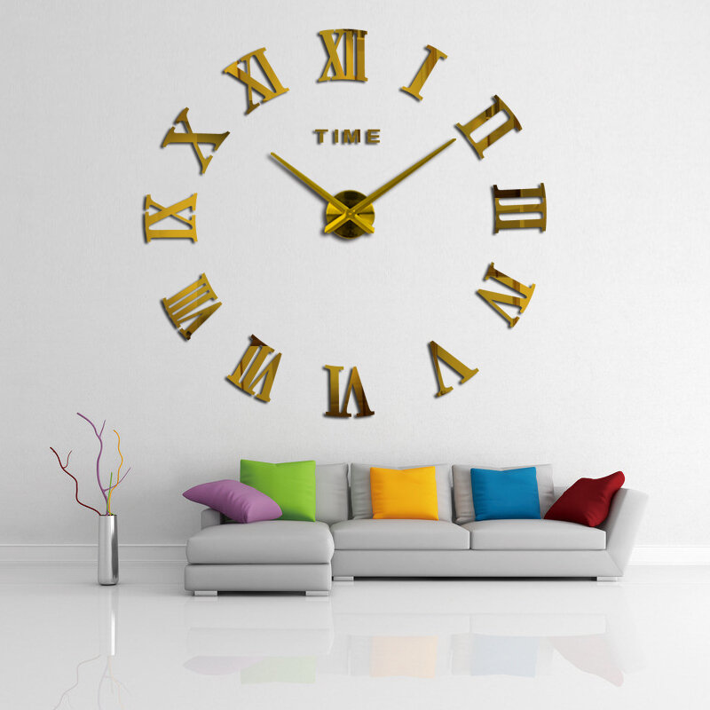2019 chaud réel arrivée numérique miroir grand mur horloge moderne salon quartz métal horloges livraison gratuite décoration de la maison montre