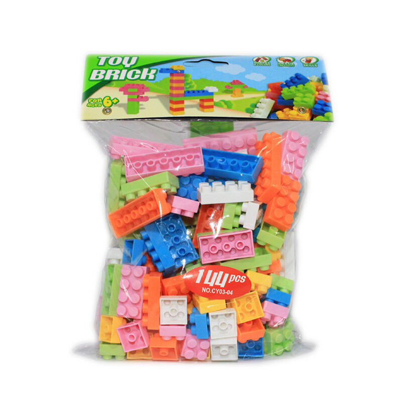144 Pcs Kunststoff Bausteine Ziegel Kinder Kinder Pädagogisches Puzzle Spielzeug Modell Gebäude Kits für Kinder Geschenk