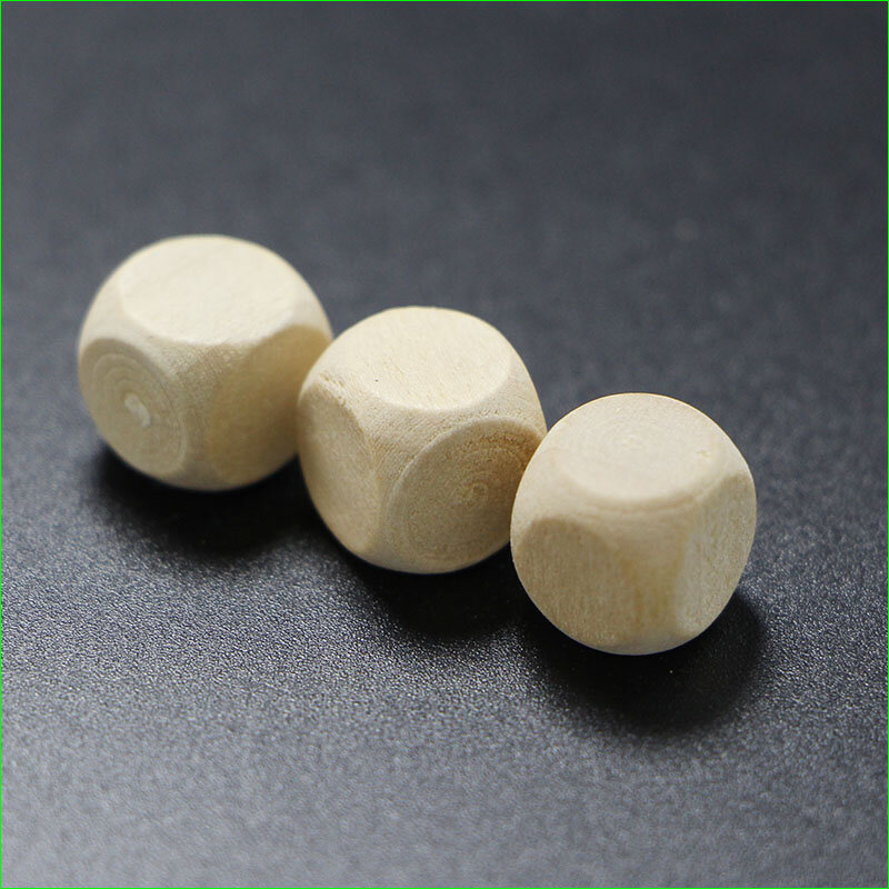 100 PCS 6 Sided Wood Dice 10mm Blank Faces for DIY Decorating Craft Projects Kid Toys Game