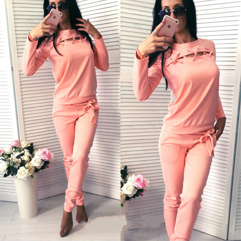 2021 Autumn Women Two Piece Set New Sportswear Long Sleeve O-Neck Tracksuits Casual Women Suit Top and Pants Ensemble Femme