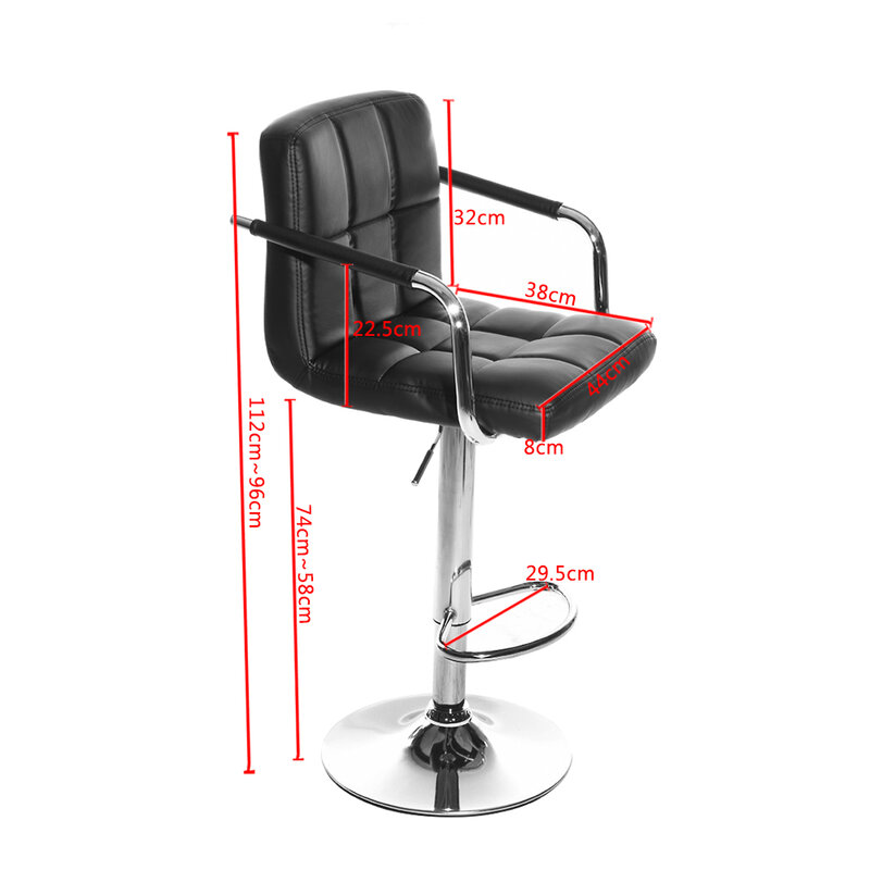 Panana 2 sztuk stołki barowe bez ramienia/z ramię syntetyczna skóra poduszki krzesło obrotowe z regulacją wysokości Tabouret podnóżek stołek barowy