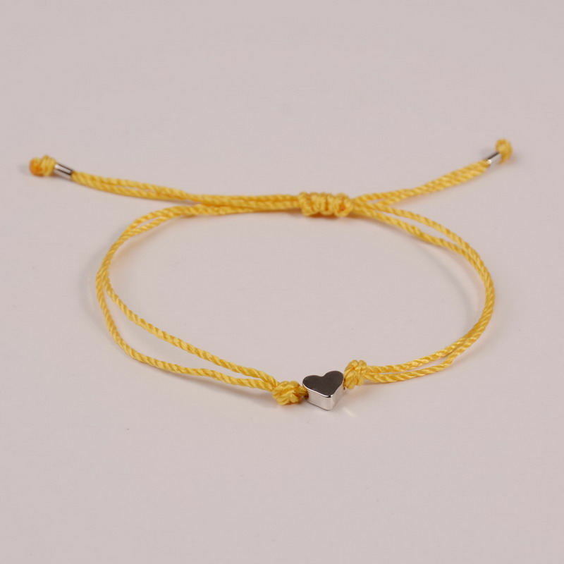 Pulseira simples de pêssego, pulseira trançada de corda fina tradicional sorte multicolor acessório de amizade para bracelete