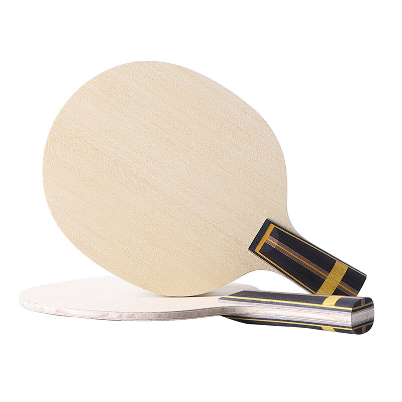 Raquete de tênis de mesa zhangjike zl, lâmina de carbono com 5 camadas de madeira, 2 camadas, zlc, alça longa, fixação horizontal, raquete de pingue-pongue