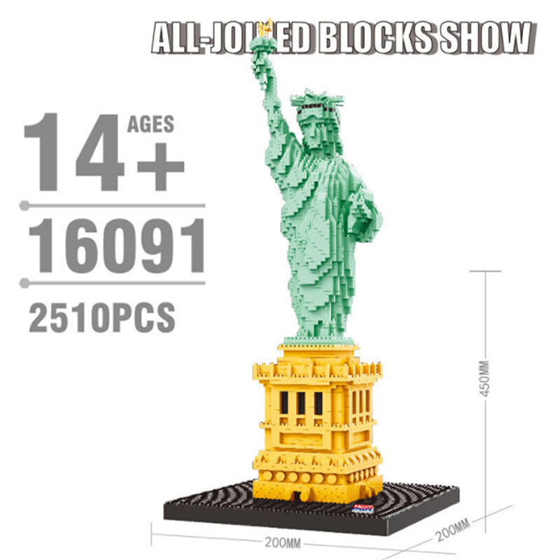 Balody World Famous Architecture block Statue Of Liberty Plastic Construction Micro white house Bricks Educational Kid Toy gift