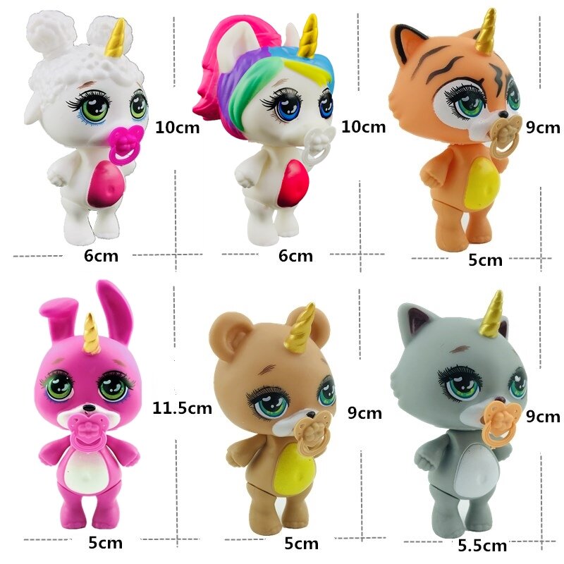 Lanyitoys-juguetes blandos de poopsie, unicornio blando de 3,5 pulgadas, 6 estilos, novedad