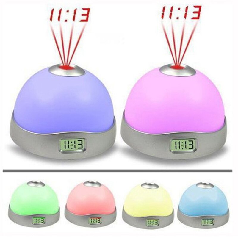 Горячие продаж Звездное Цифровой Магия LED проекции будильник ночник Цвет изменение horloge Reloj Despertador