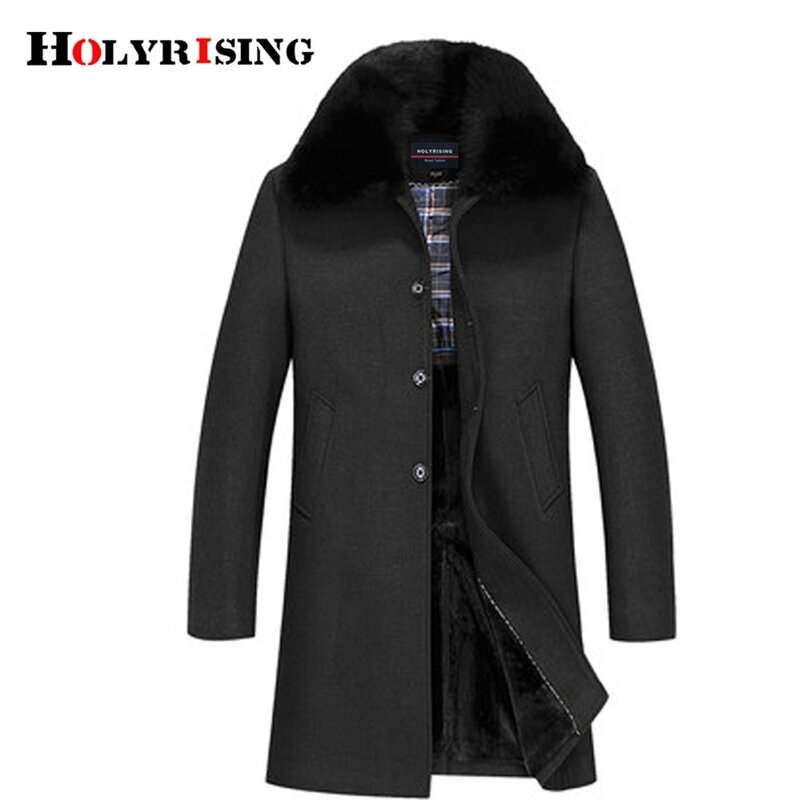 Mùa đông áo khoác nam dày len coat dài outwear ấm áp của nam giới áo khoác lông len & pha trộn mens quần áo l-4xl #18168 holyrising