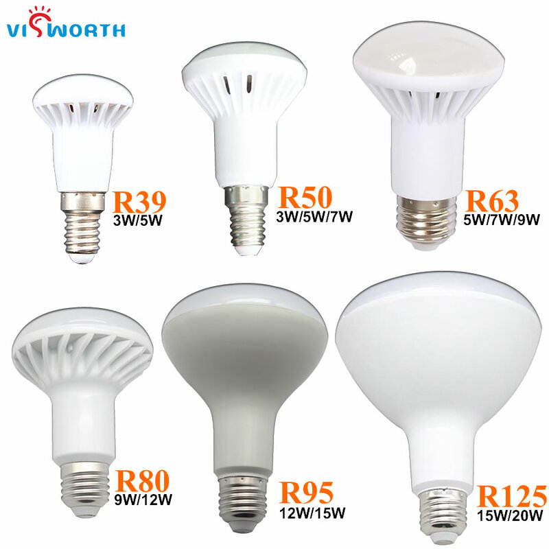 R50 LED لمبة الإضاءة الكريستالية ، E27 LED لمبة الكشاف ، ضوء أبيض دافئ وبارد ، E14 ، 3 ، 5 ، 7 ، 9 ، 12 ، 15 ، 20 واط