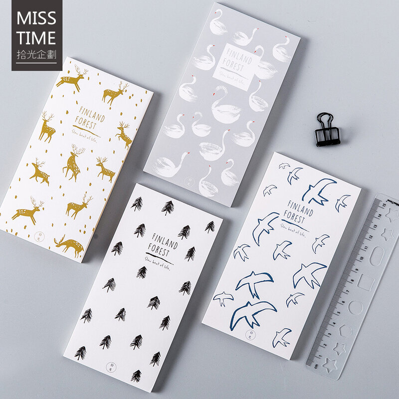 Finland Forest Series Can Tear Sticky Note  Stationery Memo Pad Daily Plan Office School Supplies