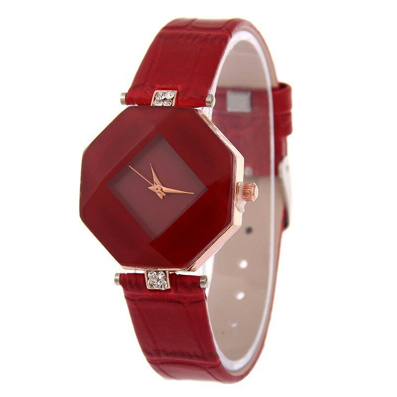 Luxe Merk Lederen Quartz Horloge Vrouwen Dames Casual Mode Armband Strass Horloges Klok