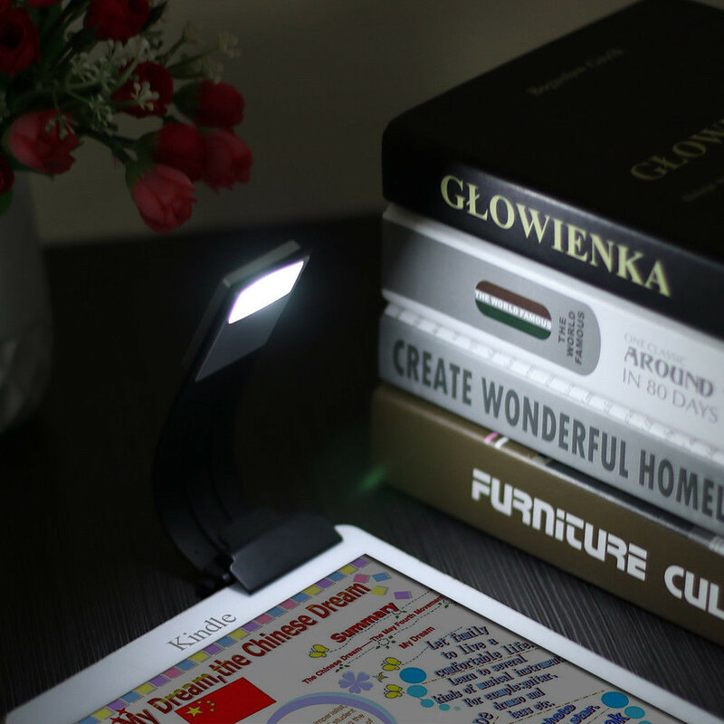 Магнитный светодиодный книжный светильник, Перезаряжаемый USB-порт, лампа для чтения с регулируемой яркостью со съемным гибким зажимом для Kindle