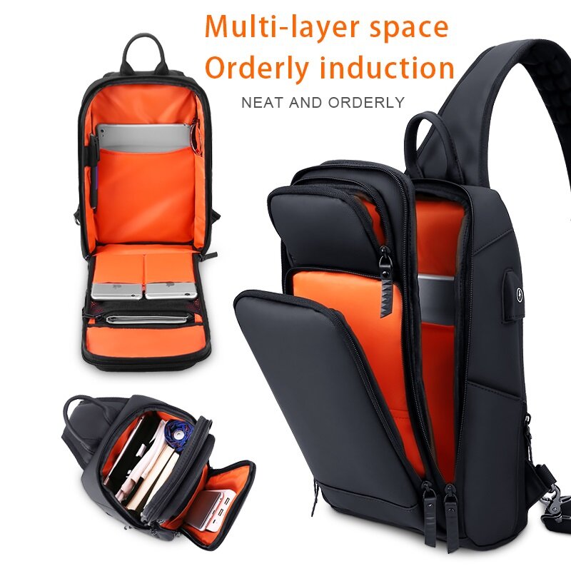 Oxford Cloth Waterproof Multifunctional Men's Messenger Bag Lightweight And Large Capacity Short-Distance Travel Shoulder Bag