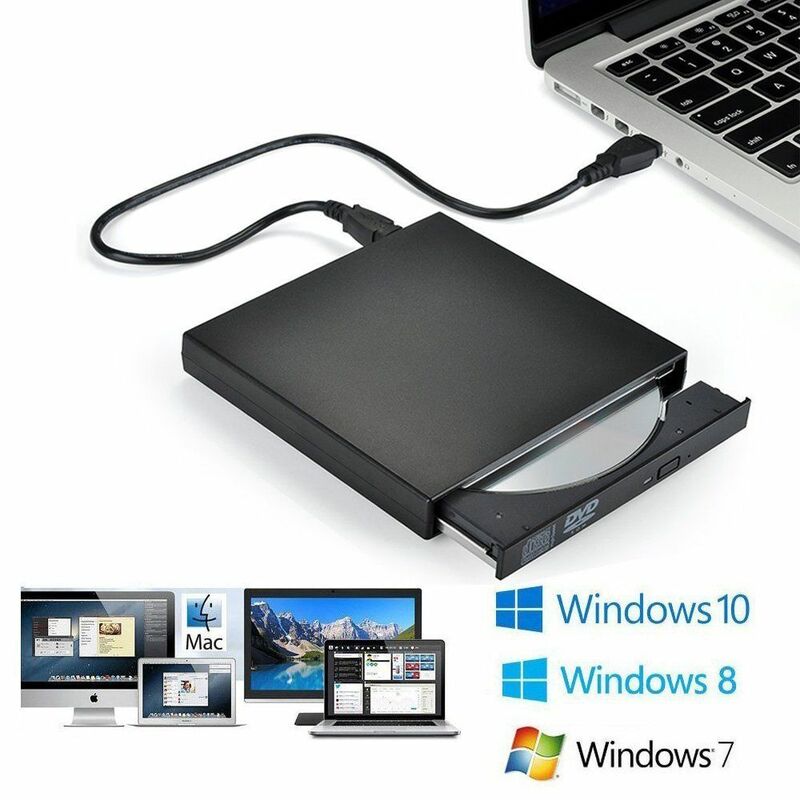 Slim drive óptico externo usb 2.0 dvd combo dvd rom player gravador de CD-RW escritor plug and play para macbook laptop desktop pc
