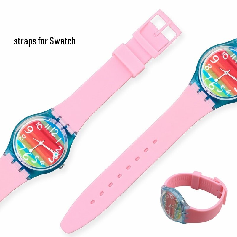 Pasek do zegarka dla Swatch pasek z klamrą do SWATCH silikonowy zegarek pasek 12mm 16mm 17mm 19mm 20mm zegarek z paskiem gumowym akcesoria