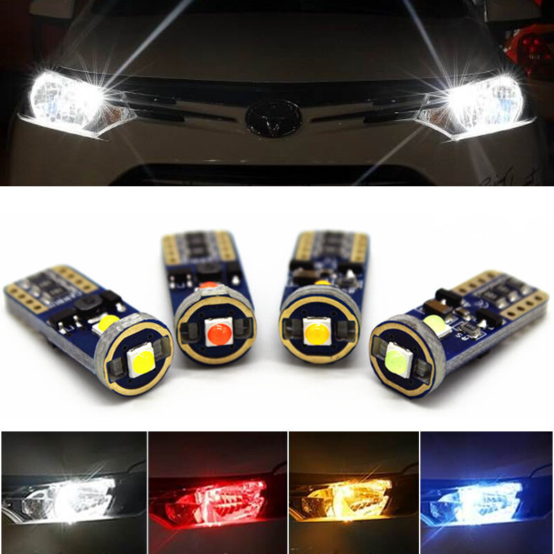 2pcs T10 W5W 194 168 CANBUS Car LED Interior Reading Light NO ERROR Clearance Lamp Bulb Door Lights White Red Ice Blue DC12V