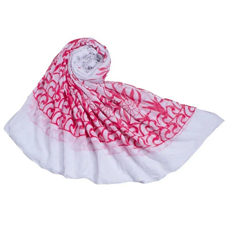 2019 Fashionable Lightweight Floral Print Polyester Women Scarfs Ladies Long Scarves And Shawl beach Scarf  SIZE:180*110